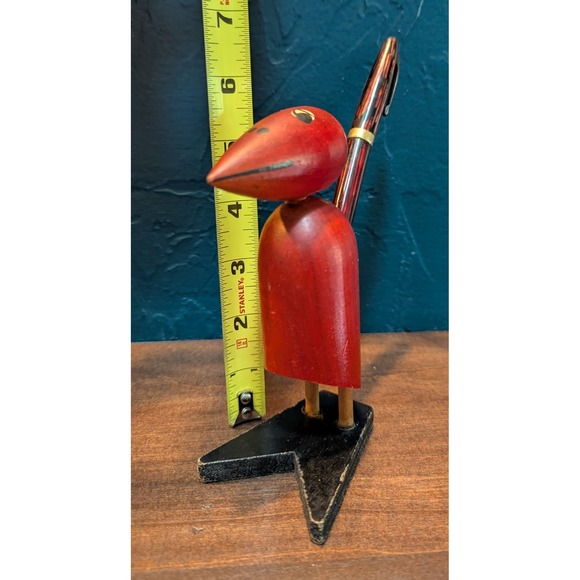 Vintage‎ MCM Counter Balanced Wooden Dodo Bird Pen Holder - Picture 8 of 9